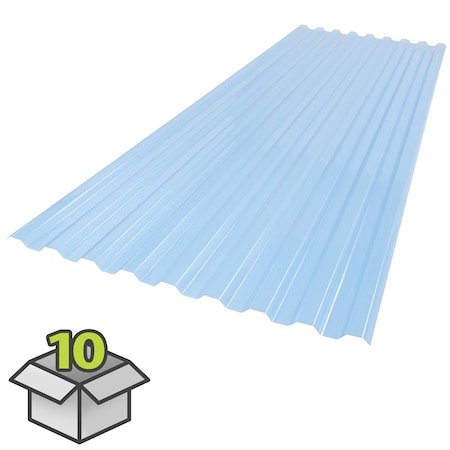 Suntuf 26 in. x 6 ft. Sky Blue Polycarbonate Roof Panel, 10PK 400994
